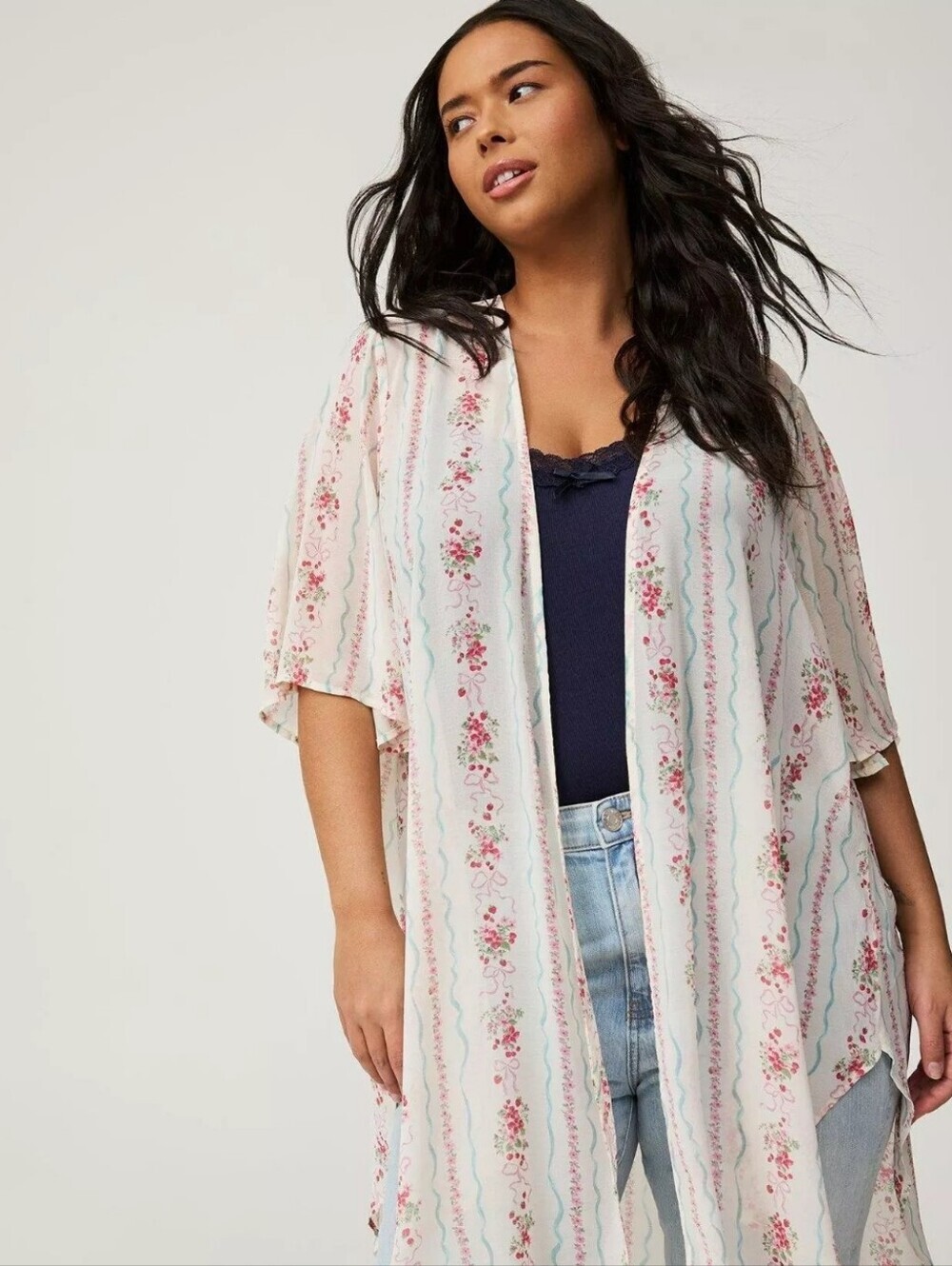 Torrid Textured Chiffon Kimono 0
